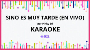 Pinky SD - Sino Es Muy Tarde (En Vivo) KARAOKE (tono original)