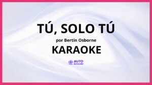 Bertín Osborne - Tú, solo tú KARAOKE (tono original)