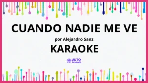 Alejandro Sanz - Cuando nadie me ve KARAOKE (tono original)