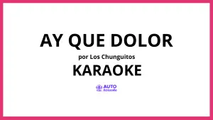 Los Chunguitos - Ay Que Dolor KARAOKE (tono original)