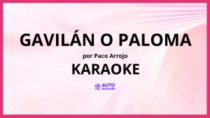 Paco Arrojo - Gavilán o paloma KARAOKE (tono original)