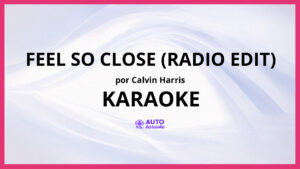 Calvin Harris - Feel So Close (Radio Edit) KARAOKE (tono original)
