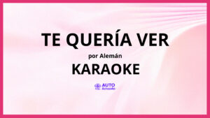 Alemán - Te Quería Ver KARAOKE (tono original)
