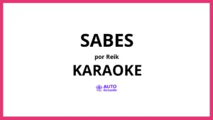 Reik - Sabes KARAOKE (tono original)