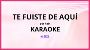 Reik - Te Fuiste de Aquí KARAOKE (tono original)