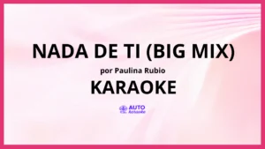 Paulina Rubio - Nada De Ti (Big Mix) KARAOKE (tono original)