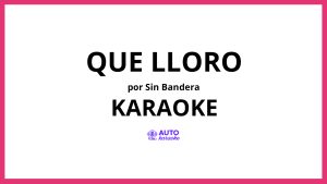 Sin Bandera - Que Lloro KARAOKE (tono original)