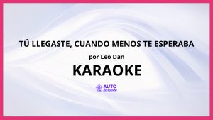 Leo Dan - Tú Llegaste, Cuando Menos Te Esperaba KARAOKE (tono original)