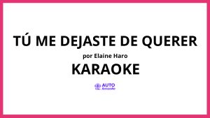 Elaine Haro - Tú Me Dejaste de Querer KARAOKE (tono original)