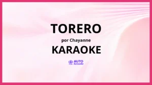 Chayanne - Torero KARAOKE (tono original)