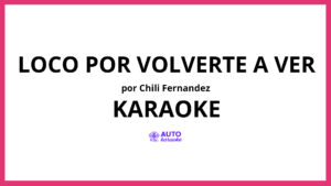 Chili Fernandez - Loco por Volverte a Ver KARAOKE (tono original)