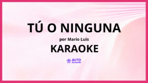 Mario Luis - Tú o Ninguna KARAOKE (tono original)