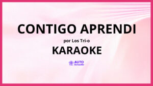 Los Tri-O - Contigo Aprendi KARAOKE (tono original)