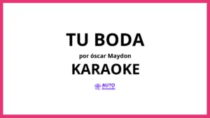 Óscar Maydon - Tu Boda KARAOKE (tono original)