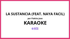 Flakito Jose - La Sustancia (feat. Naya Facil) KARAOKE (tono original)