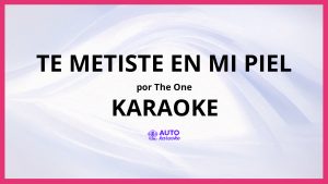 The One - Te Metiste en Mi Piel KARAOKE (tono original)