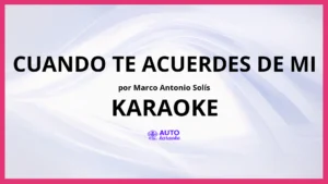 Marco Antonio Solís - Cuando Te Acuerdes De Mi KARAOKE (tono original)