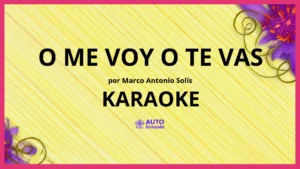 Marco Antonio Solís - O Me Voy O Te Vas KARAOKE (tono original)