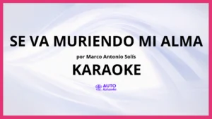 Marco Antonio Solís - Se Va Muriendo Mi Alma KARAOKE (tono original)