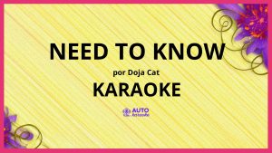 Doja Cat - Need to Know KARAOKE (tono original)