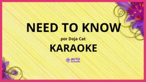 Doja Cat - Need to Know KARAOKE (tono original)