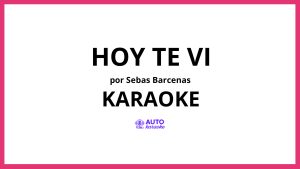 Sebas Barcenas - Hoy Te Vi KARAOKE (tono original)