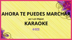 Luis Miguel - Ahora Te Puedes Marchar KARAOKE (tono original)